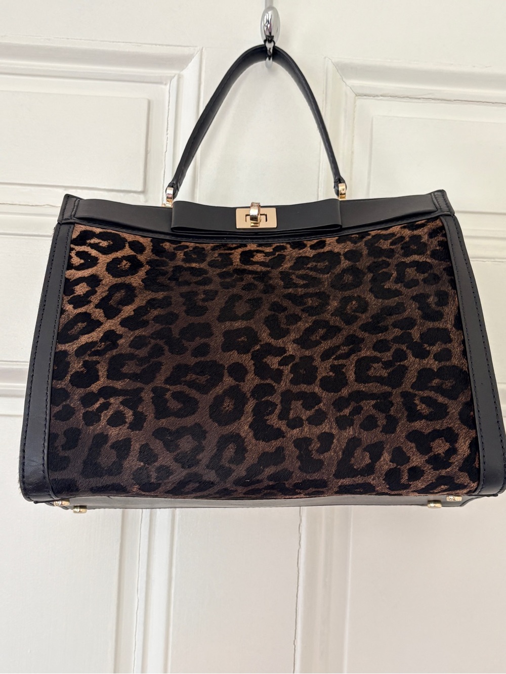 Kate Spade Brown Leopard Print Top Handle 3-Pocket Bag. Rare find! Elegant/ fun.